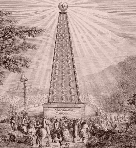 Hommage à l'Assemblée nationale. Détail d'une estampe de 1791