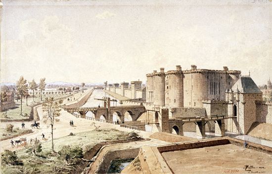 La Bastille en 1420. Aquarelle de Théodore-Joseph-Hubert Hoffbauer (1839-1922)