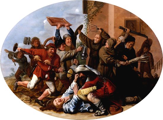 La bataille du Carnaval contre le Carême. Peinture de Jan Miense Molenaer (1633-1634)