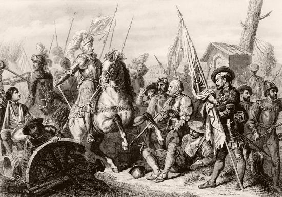 Bataille de Cérisoles, d'après l'oeuvre de Jean-Victor Schnetz (1837)