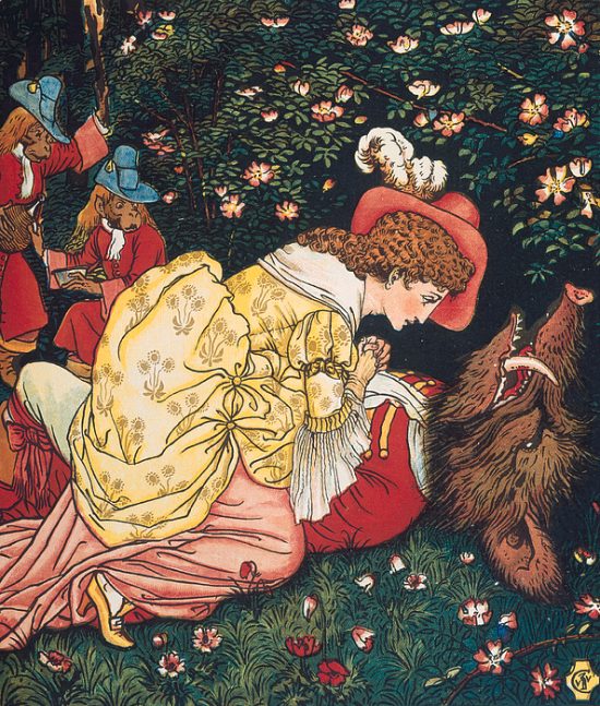 La Belle et la Bête. Illustration de Walter Crane publiée en 1874