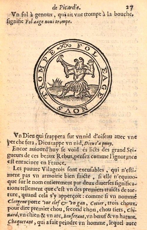 Page extraite du chapitre Des rébus de Picardie, paru au sein des Bigarrures et Touches du seigneur des Accords