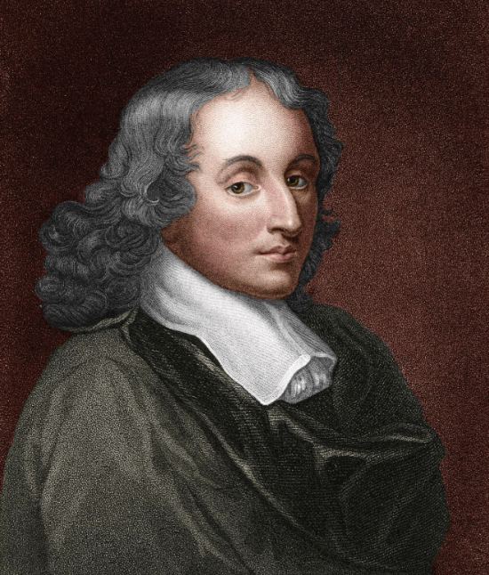 Blaise Pascal. Portrait (colorisé ultérieurement) réalisé d'après l'oeuvre du peintre Philippe de Champaigne (1602-1674) et extrait de The Gallery of Portraits : with memoirs (Tome 2) paru en 1833