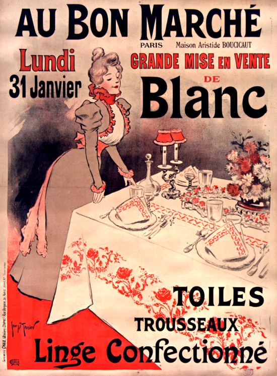 Au Bon Marché. Affiche publicitaire de 1898 réalisée par Georges Meunier