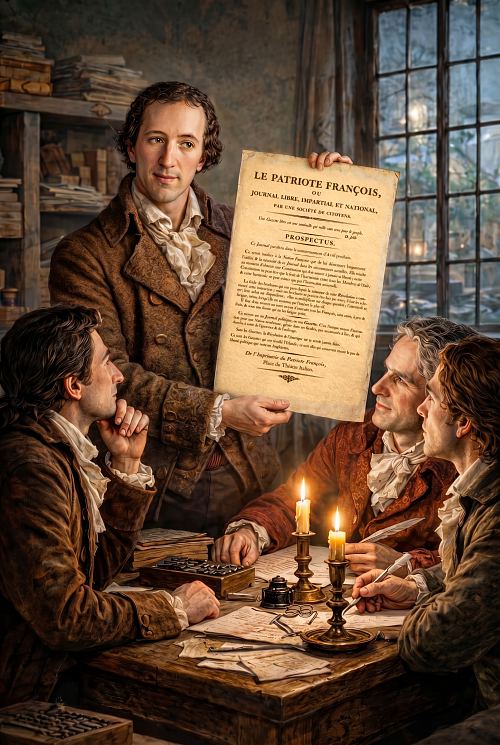 Jacques-Pierre Brissot adopta comme épigraphe pour son Patriote français la formule de l'Anglais Jebb : Une gazette libre est une sentinelle qui veille sans cesse pour le peuple