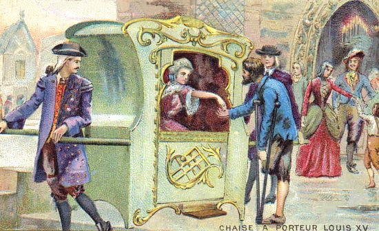 Chaise à porteurs sous Louis XV