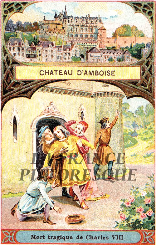 Mort tragique de Charles VIII. Chromolithographie du début du XXe siècle