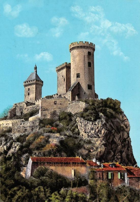 Château de Foix (Ariège) vers 1950. Classé Monument historique en 1840