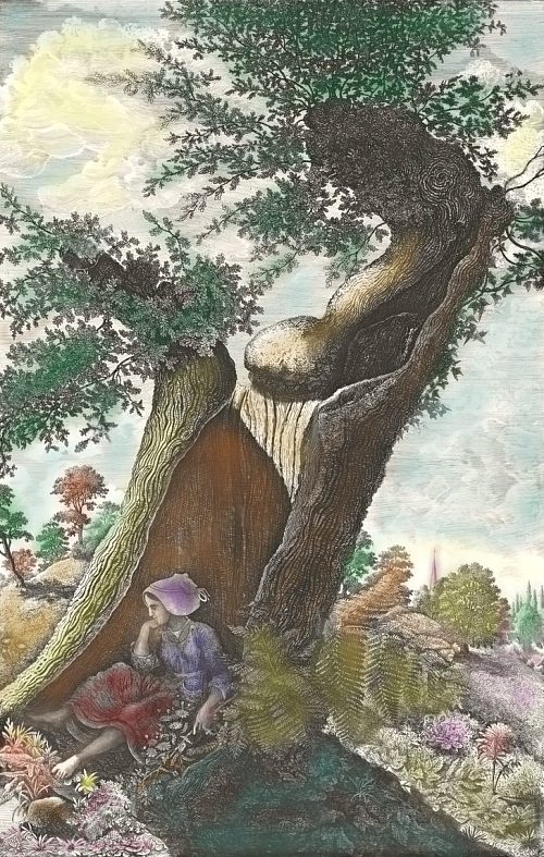 Le gros chêne creux. Étude faite à Sautron en 1858 par Emmanuel Phelippes-Beauxlieux (1829-1874)