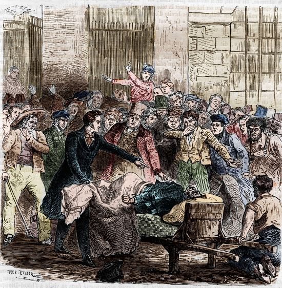 Le choléra à Paris, en avril 1832. Lithographie anonyme du temps