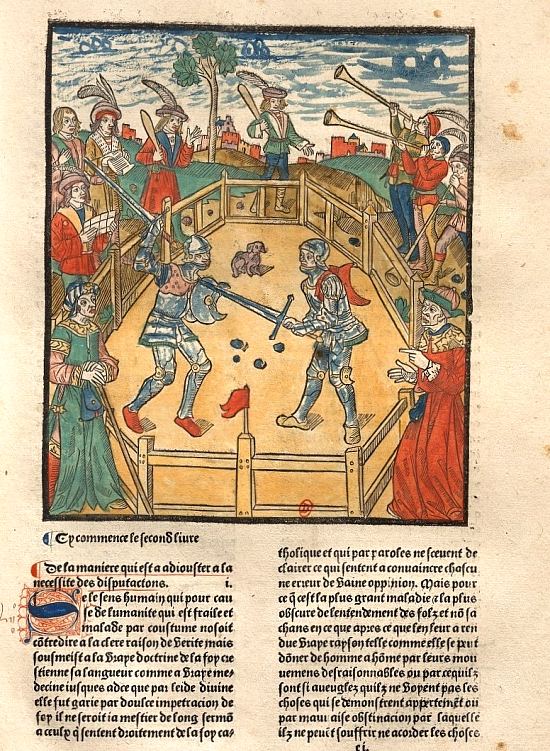 Page extraite de De Civitate Dei (La Cité de Dieu), œuvre de saint Augustin traduite par Raoul de Presles, incunable de 1486 imprimé par Jean Dupré