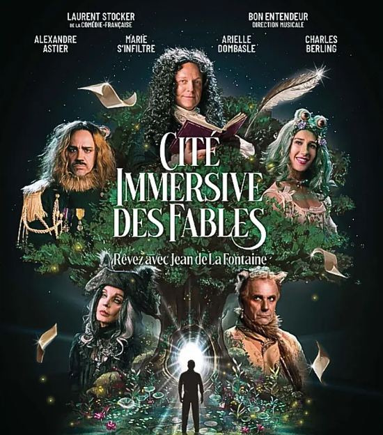 Affiche du parcours immersif et sensoriel consacré à La Fontaine et à ses créatures