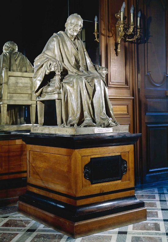 Plâtre original du Voltaire assis de Houdon renfermant le cœur de Voltaire