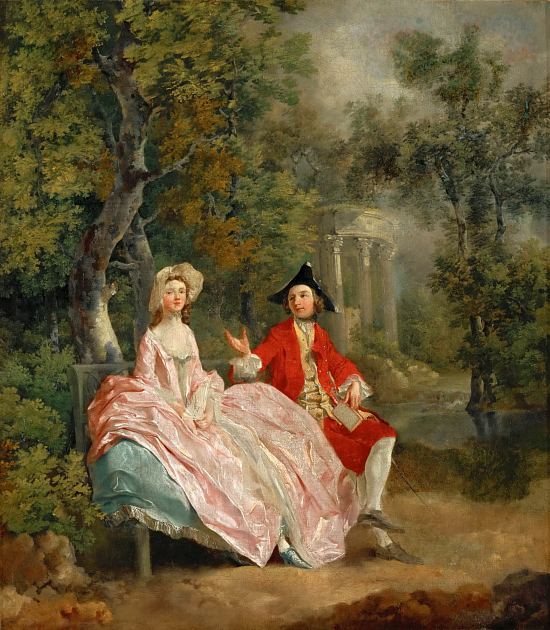 Conversation dans un parc. Peinture de Thomas Gainsborough (1746)