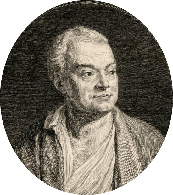 Prosper Jolyot de Crébillon. Gravure d'Augustin de Saint-Aubin (1770)