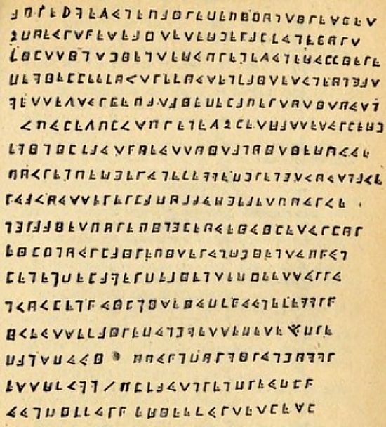 Cryptogramme attribué au pirate Olivier Levasseur dit La Buse et présenté au grand public pour la première fois en 1934 dans l'ouvrage Le flibustier mystérieux : histoire d'un trésor caché par Charles Bourel de La Roncière