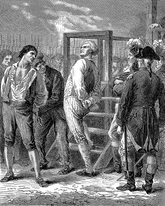 Exécution de Danton. Gravure de Charles Barbant (1844-1921) d'après un dessin de Frédéric Lix