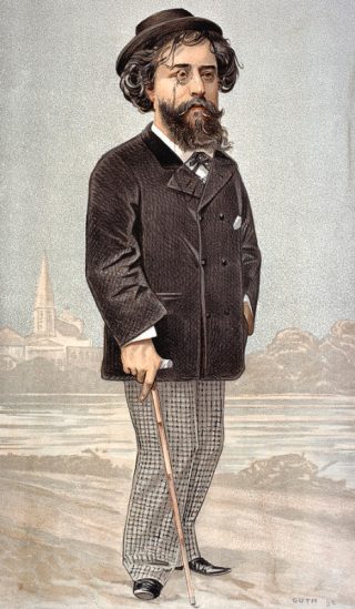 Caricature d'Alphonse Daudet par Jean-Baptiste Guth (1893)