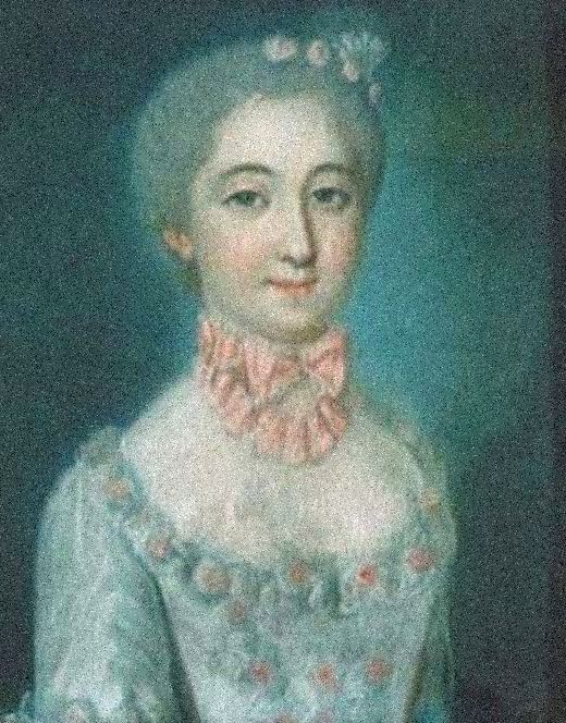 La duchesse de Gesvres, née Françoise-Marie du Guesclin de La Roberie. Pastel du XVIIIe siècle de l'École française