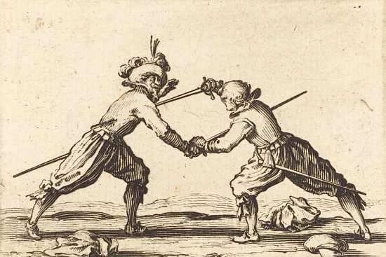 Duel à l'épée. Estampe de Jacques Callot réalisée en 1622