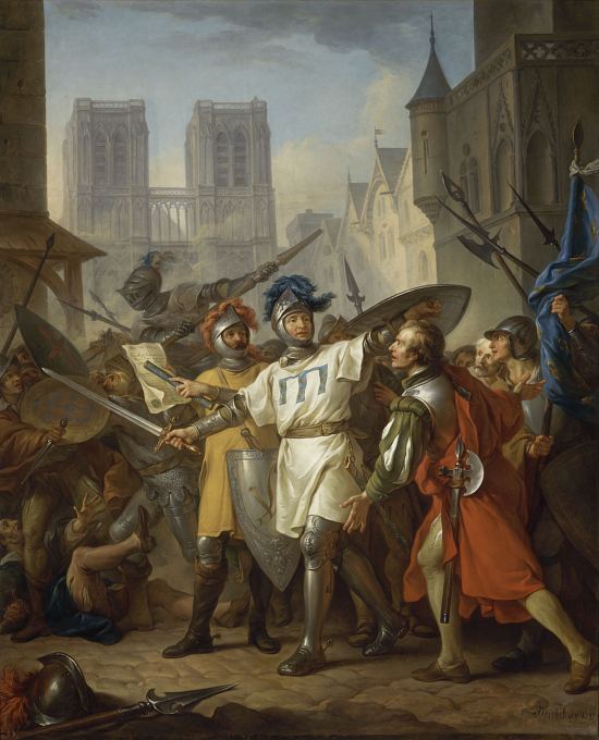 Entrée des troupes du roi de France à Paris le 13 avril 1436. Peinture de Jean-Simon Berthélémy (1787)