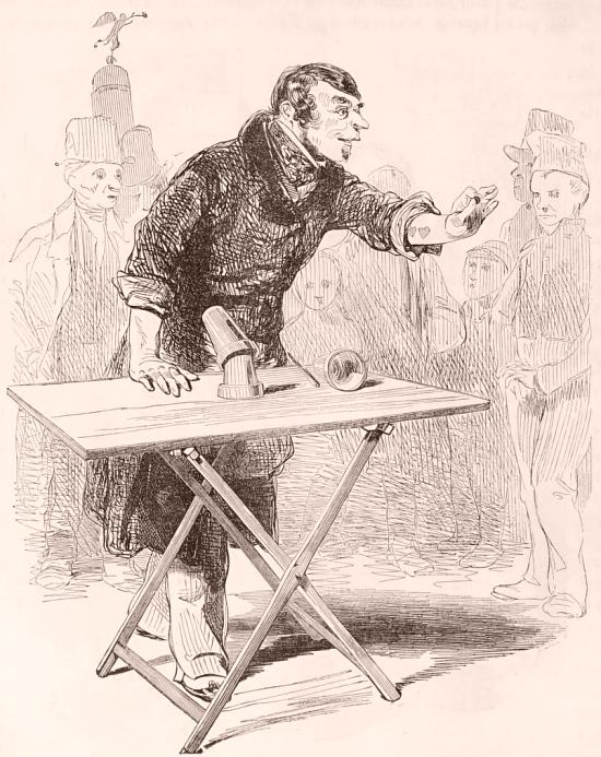 L'escamoteur. Dessin de Gavarni paru dans Tableau de Paris (Tome 1), par Edmond Texier (1852)