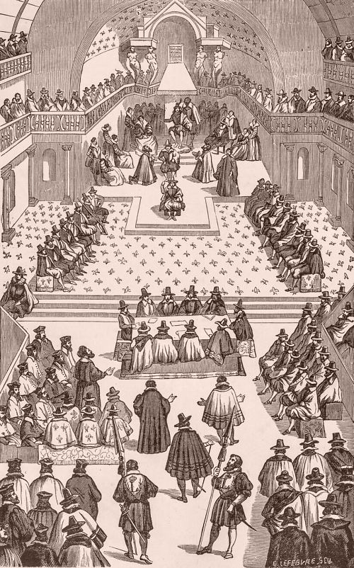Séance des États généraux, le 28 octobre 1614. Gravure extraite de Paris à travers les siècles, par Henri Gourdon de Genouillac (1882)
