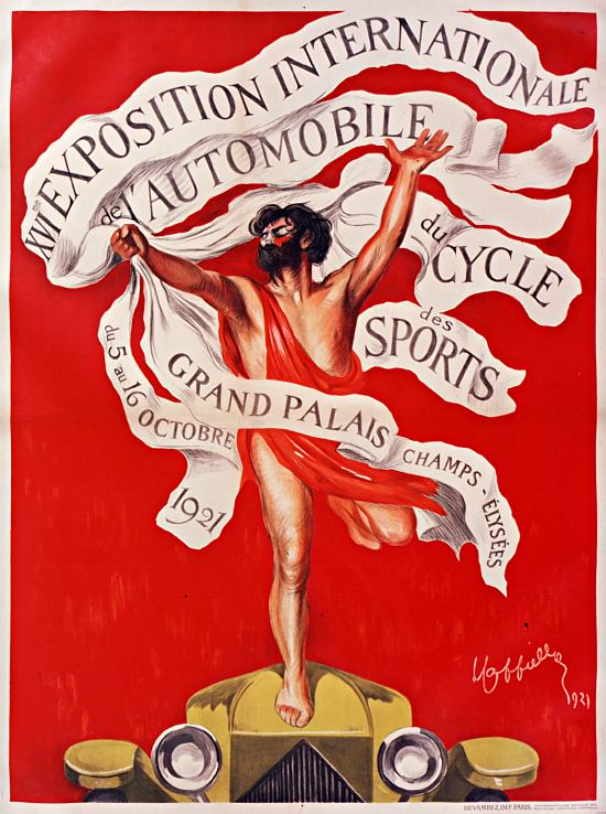 Affiche de Leonetto Cappiello réalisée en 1921 pour la seizième Exposition internationale de l'automobile, du cycle, des sports à Paris, au Grand Palais