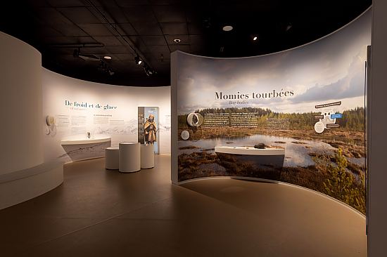 Salle de l'exposition, momies naturelles