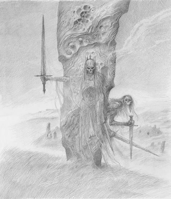 The Barrow-downs (Les coteaux du tertre). Crayon sur papier