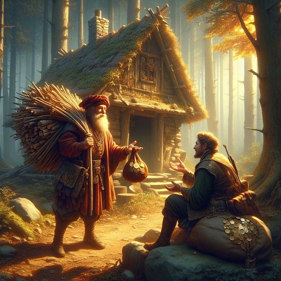 Un marchand de bois en pleine transaction