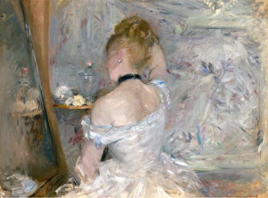 Femme à sa toilette. Peinture de Berthe Morisot (1875)