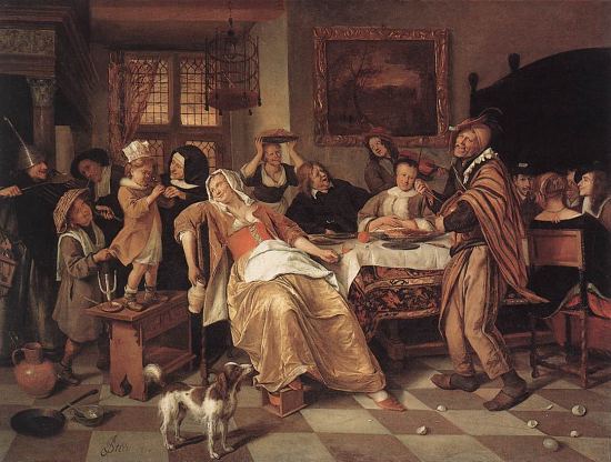 La fête des Rois. Peinture de Jan Steen (1668)
