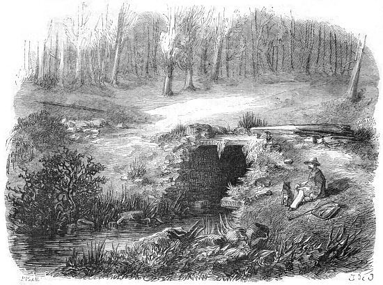 Fontaine de Baranton au milieu du XIXe siècle. Gravure de 1846 publiée dans Le Magasin pittoresque