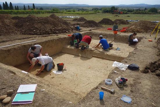Le chantier de fouilles de Mas Aguilhon en 2020