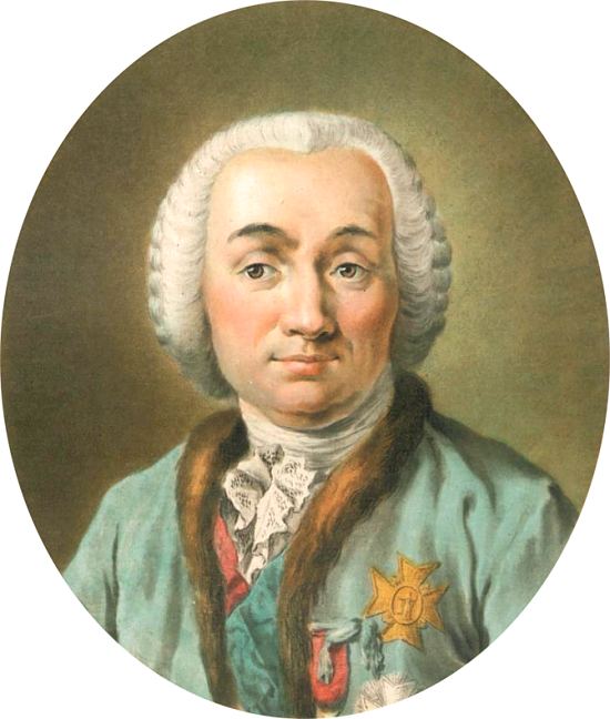 François de Chevert. Illustration extraite de Portraits des grands hommes, femmes illustres et sujets mémorables de France : gravés et imprimés en couleurs. Dédié au Roi d'Antoine Sergent, paru en 1786