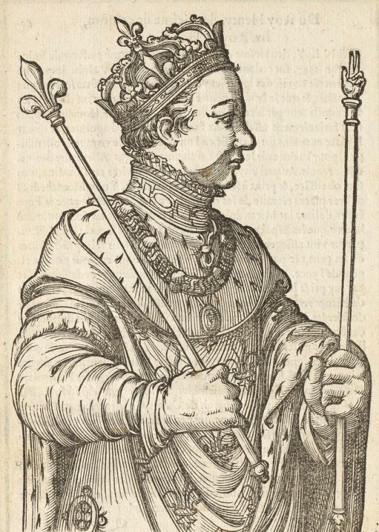 François II. Gravure extraite du Recueil des effigies des rois de France avec un sommaire des généalogies, faits et gestes d'iceux (1567)