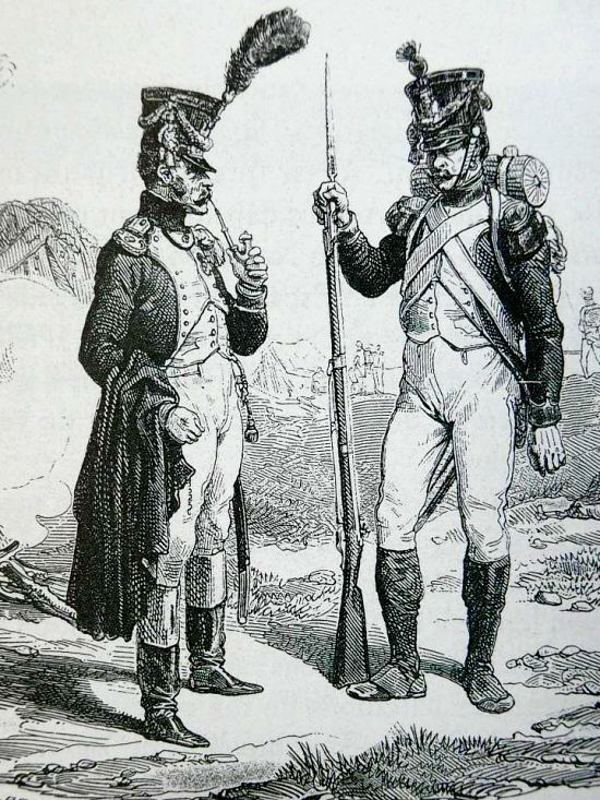 Garde impériale : grenadier d'infanterie et voltigeur d'infanterie en 1809 (grande tenue)