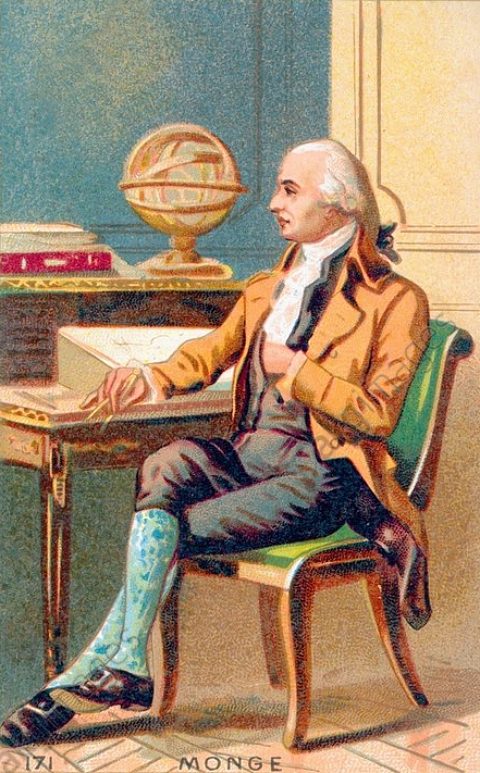 Gaspard Monge (1746-1818), l'un des fondateurs de l'École Polytechnique. Chromolithographie de la fin du XIXe siècle