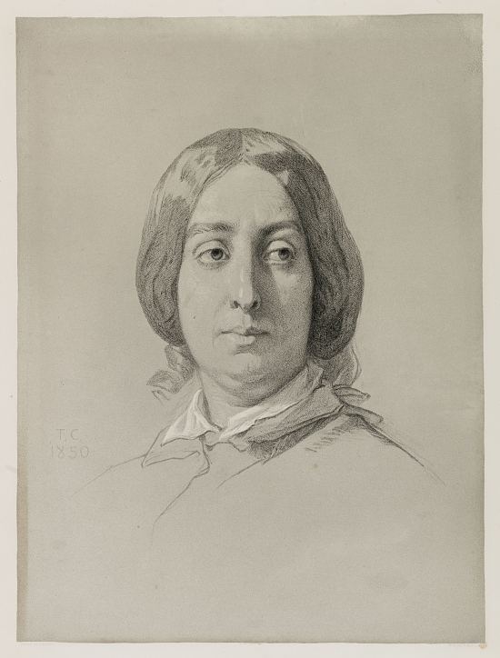 George Sand en 1850. Dessin réalisé par Thomas Couture (1815-1879)