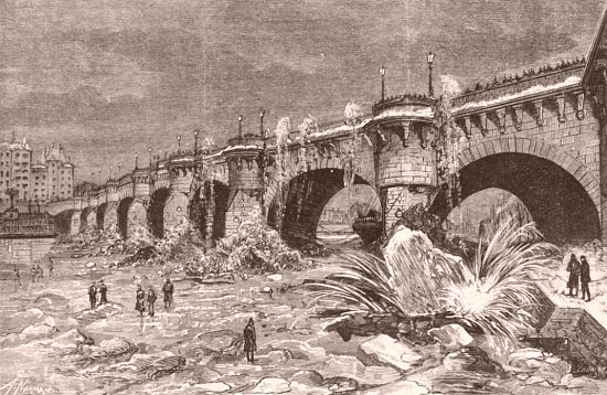 La Seine gelée à Paris en décembre 1879