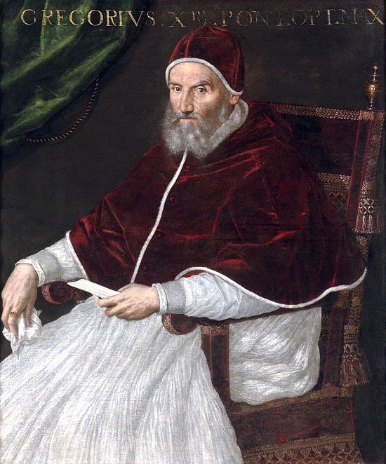 Grégoire XIII. Peinture de Lavinia Fontana (1552-1614)
