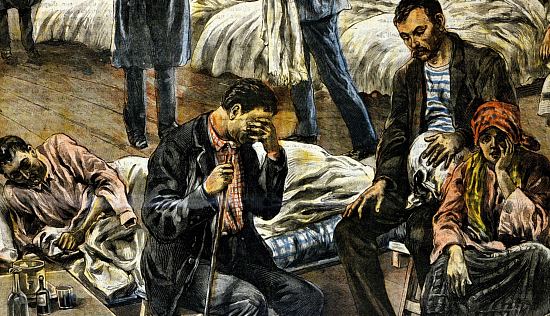Un hôpital italien pendant l'épidémie de grippe espagnole