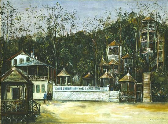 Les guinguettes à Robinson. Peinture de Maurice Utrillo (1910)