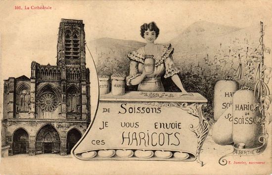 Carte-réclame pour les haricots de Soissons