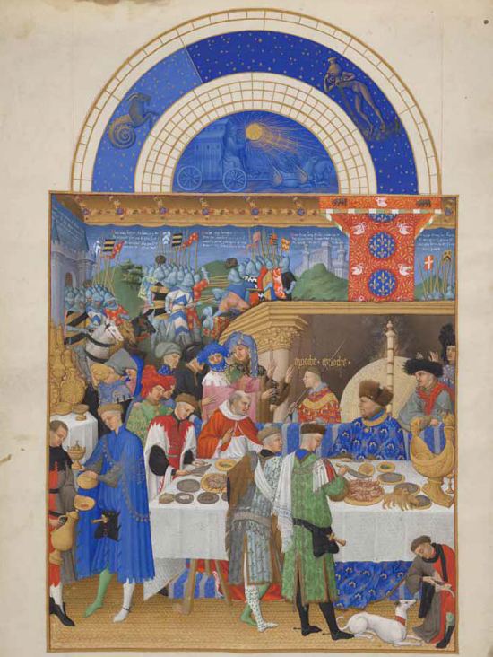 Janvier, dans le Calendrier des Très Riches Heures du duc de Berry (Paris et Bourges, 1411-1485)