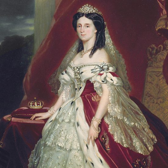 Augusta de Saxe-Weimar-Eisenach. Détail d'une peinture de Franz Xaver Winterhalter (1861)