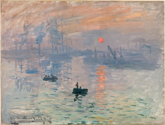 Impression, soleil levant. Peinture de Claude Monet (1872)