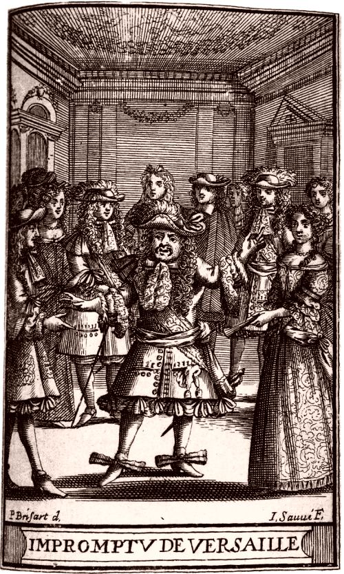 Frontispice de l'édition de 1682 de l'Impromptu de Versailles, de Molière