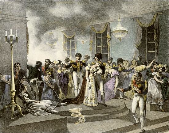Pendant la fête organisée pour célébrer le mariage de Napoléon Ier avec Marie-Louise à l'ambassade d'Autriche à Paris le 1er juillet 1810, un incendie se déclare. Il sera à l'origine de la création par l'Empereur, du bataillon des sapeurs-pompiers de Paris un an plus tard